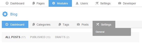 Blog Module Settings 