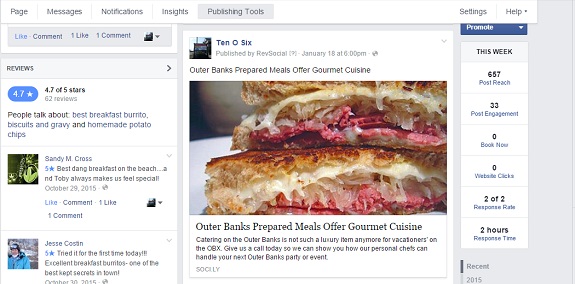 RevSocial Integration with Umbrella CMS Facebook Post example